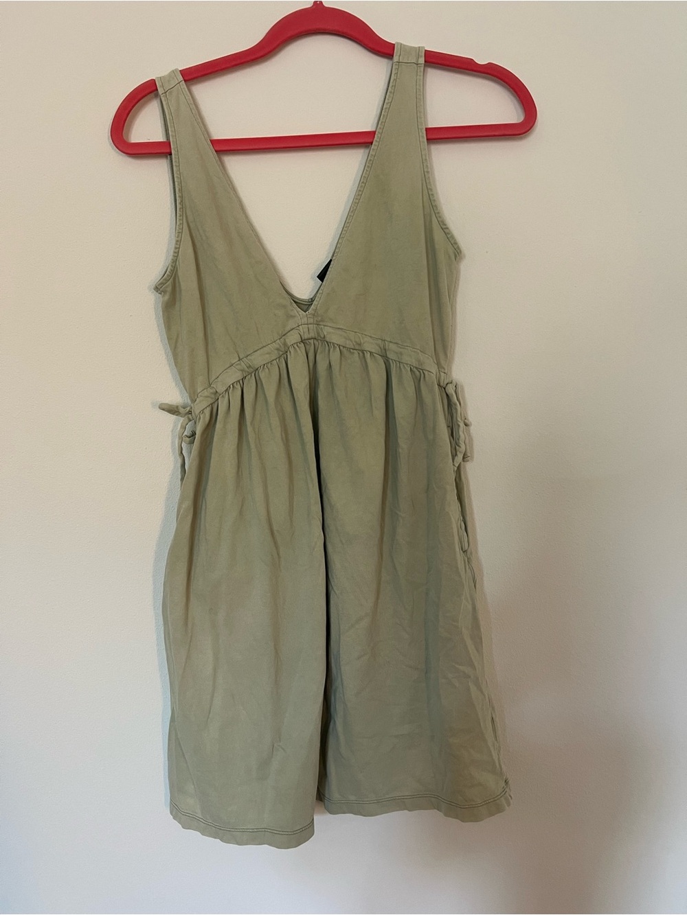 wild fable Olive Green Sleeveless V-Neck Dress